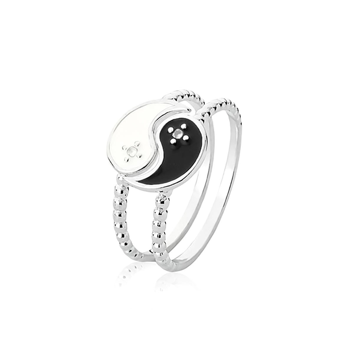 Anel de Prata 925 Duo Yin Yang | Dourata Joias